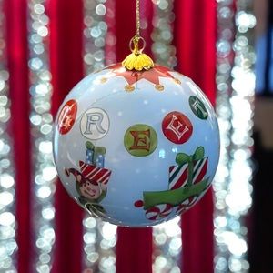 NEW  Pier 1 Vintage 2012 LI BIEN Elves Toy Train Ornament with Gift Box